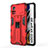 Silikon Hülle Handyhülle und Kunststoff Schutzhülle Hartschalen Tasche mit Magnetisch Ständer KC1 für Xiaomi Poco X4 Pro 5G Rot