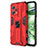 Silikon Hülle Handyhülle und Kunststoff Schutzhülle Hartschalen Tasche mit Magnetisch Ständer KC1 für Xiaomi Poco X5 5G Rot