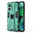 Silikon Hülle Handyhülle und Kunststoff Schutzhülle Hartschalen Tasche mit Magnetisch Ständer KC1 für Xiaomi Redmi 10 5G