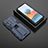 Silikon Hülle Handyhülle und Kunststoff Schutzhülle Hartschalen Tasche mit Magnetisch Ständer KC1 für Xiaomi Redmi Note 10 Pro Max Blau