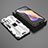 Silikon Hülle Handyhülle und Kunststoff Schutzhülle Hartschalen Tasche mit Magnetisch Ständer KC1 für Xiaomi Redmi Note 11 Pro+ Plus 5G Silber