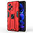 Silikon Hülle Handyhülle und Kunststoff Schutzhülle Hartschalen Tasche mit Magnetisch Ständer KC1 für Xiaomi Redmi Note 12 Explorer Rot
