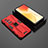 Silikon Hülle Handyhülle und Kunststoff Schutzhülle Hartschalen Tasche mit Magnetisch Ständer KC2 für Vivo X70 Pro+ Plus 5G Rot