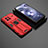 Silikon Hülle Handyhülle und Kunststoff Schutzhülle Hartschalen Tasche mit Magnetisch Ständer KC2 für Vivo X80 5G Rot