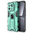 Silikon Hülle Handyhülle und Kunststoff Schutzhülle Hartschalen Tasche mit Magnetisch Ständer KC2 für Xiaomi Mi 13 Pro 5G Grün