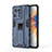 Silikon Hülle Handyhülle und Kunststoff Schutzhülle Hartschalen Tasche mit Magnetisch Ständer KC2 für Xiaomi Mi Mix 4 5G Blau