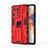 Silikon Hülle Handyhülle und Kunststoff Schutzhülle Hartschalen Tasche mit Magnetisch Ständer KC2 für Xiaomi Mi Mix 4 5G Rot