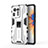 Silikon Hülle Handyhülle und Kunststoff Schutzhülle Hartschalen Tasche mit Magnetisch Ständer KC2 für Xiaomi Mi Mix 4 5G Weiß