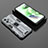 Silikon Hülle Handyhülle und Kunststoff Schutzhülle Hartschalen Tasche mit Magnetisch Ständer KC2 für Xiaomi Poco X5 5G Grau