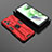 Silikon Hülle Handyhülle und Kunststoff Schutzhülle Hartschalen Tasche mit Magnetisch Ständer KC2 für Xiaomi Poco X5 5G Rot
