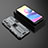 Silikon Hülle Handyhülle und Kunststoff Schutzhülle Hartschalen Tasche mit Magnetisch Ständer KC2 für Xiaomi Redmi Note 10 5G Grau