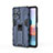 Silikon Hülle Handyhülle und Kunststoff Schutzhülle Hartschalen Tasche mit Magnetisch Ständer KC2 für Xiaomi Redmi Note 10 Pro 4G Blau