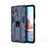 Silikon Hülle Handyhülle und Kunststoff Schutzhülle Hartschalen Tasche mit Magnetisch Ständer KC2 für Xiaomi Redmi Note 10S 4G Blau
