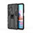 Silikon Hülle Handyhülle und Kunststoff Schutzhülle Hartschalen Tasche mit Magnetisch Ständer KC2 für Xiaomi Redmi Note 10S 4G Schwarz