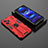 Silikon Hülle Handyhülle und Kunststoff Schutzhülle Hartschalen Tasche mit Magnetisch Ständer KC2 für Xiaomi Redmi Note 12 Pro 5G Rot