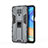 Silikon Hülle Handyhülle und Kunststoff Schutzhülle Hartschalen Tasche mit Magnetisch Ständer KC2 für Xiaomi Redmi Note 9 Pro Grau