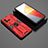Silikon Hülle Handyhülle und Kunststoff Schutzhülle Hartschalen Tasche mit Magnetisch Ständer KC3 für Vivo iQOO 10 5G Rot