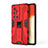 Silikon Hülle Handyhülle und Kunststoff Schutzhülle Hartschalen Tasche mit Magnetisch Ständer KC3 für Vivo X70 Pro+ Plus 5G Rot