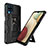 Silikon Hülle Handyhülle und Kunststoff Schutzhülle Hartschalen Tasche mit Magnetisch Ständer MQ1 für Samsung Galaxy A12
