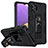 Silikon Hülle Handyhülle und Kunststoff Schutzhülle Hartschalen Tasche mit Magnetisch Ständer MQ1 für Samsung Galaxy A32 5G