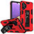 Silikon Hülle Handyhülle und Kunststoff Schutzhülle Hartschalen Tasche mit Magnetisch Ständer MQ1 für Samsung Galaxy A32 5G Rot