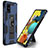 Silikon Hülle Handyhülle und Kunststoff Schutzhülle Hartschalen Tasche mit Magnetisch Ständer MQ1 für Samsung Galaxy A71 4G A715 Blau