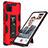 Silikon Hülle Handyhülle und Kunststoff Schutzhülle Hartschalen Tasche mit Magnetisch Ständer MQ1 für Samsung Galaxy A81 Rot