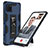 Silikon Hülle Handyhülle und Kunststoff Schutzhülle Hartschalen Tasche mit Magnetisch Ständer MQ1 für Samsung Galaxy Note 10 Lite Blau