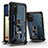 Silikon Hülle Handyhülle und Kunststoff Schutzhülle Hartschalen Tasche mit Magnetisch Ständer Q01W für Samsung Galaxy A02s