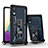 Silikon Hülle Handyhülle und Kunststoff Schutzhülle Hartschalen Tasche mit Magnetisch Ständer QW1 für Samsung Galaxy A02