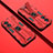Silikon Hülle Handyhülle und Kunststoff Schutzhülle Hartschalen Tasche mit Magnetisch Ständer T01 für Oppo A1x 5G Rot