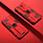 Silikon Hülle Handyhülle und Kunststoff Schutzhülle Hartschalen Tasche mit Magnetisch Ständer T01 für Oppo F19 Pro Rot