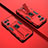 Silikon Hülle Handyhülle und Kunststoff Schutzhülle Hartschalen Tasche mit Magnetisch Ständer T01 für Oppo K10 5G Rot