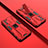 Silikon Hülle Handyhülle und Kunststoff Schutzhülle Hartschalen Tasche mit Magnetisch Ständer T01 für Oppo K9 Pro 5G Rot