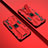 Silikon Hülle Handyhülle und Kunststoff Schutzhülle Hartschalen Tasche mit Magnetisch Ständer T01 für Oppo Reno6 5G Rot