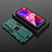 Silikon Hülle Handyhülle und Kunststoff Schutzhülle Hartschalen Tasche mit Magnetisch Ständer T02 für Oppo A54 5G