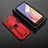 Silikon Hülle Handyhülle und Kunststoff Schutzhülle Hartschalen Tasche mit Magnetisch Ständer T02 für Oppo A94 4G Rot