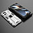 Silikon Hülle Handyhülle und Kunststoff Schutzhülle Hartschalen Tasche mit Magnetisch Ständer T02 für Oppo Find X5 Pro 5G Weiß