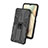 Silikon Hülle Handyhülle und Kunststoff Schutzhülle Hartschalen Tasche mit Magnetisch Ständer T02 für Samsung Galaxy A12 Nacho