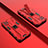 Silikon Hülle Handyhülle und Kunststoff Schutzhülle Hartschalen Tasche mit Magnetisch Ständer T02 für Samsung Galaxy A22 4G Rot
