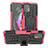 Silikon Hülle Handyhülle und Kunststoff Schutzhülle Hartschalen Tasche mit Ständer A01 für Motorola Moto Edge 20 Lite 5G Pink