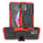 Silikon Hülle Handyhülle und Kunststoff Schutzhülle Hartschalen Tasche mit Ständer A01 für Motorola Moto Edge 20 Lite 5G Rot