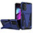 Silikon Hülle Handyhülle und Kunststoff Schutzhülle Hartschalen Tasche mit Ständer A01 für Motorola Moto G 5G (2022) Blau