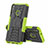 Silikon Hülle Handyhülle und Kunststoff Schutzhülle Hartschalen Tasche mit Ständer A02 für Huawei Y7p Grün