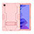 Silikon Hülle Handyhülle und Kunststoff Schutzhülle Hartschalen Tasche mit Ständer A02 für Samsung Galaxy Tab A7 Wi-Fi 10.4 SM-T500 Rosa
