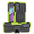 Silikon Hülle Handyhülle und Kunststoff Schutzhülle Hartschalen Tasche mit Ständer A03 für Motorola Moto G 5G (2022) Grün