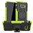 Silikon Hülle Handyhülle und Kunststoff Schutzhülle Hartschalen Tasche mit Ständer für LG G8X ThinQ Grün