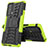 Silikon Hülle Handyhülle und Kunststoff Schutzhülle Hartschalen Tasche mit Ständer für Motorola Moto Edge 20 5G Grün
