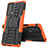 Silikon Hülle Handyhülle und Kunststoff Schutzhülle Hartschalen Tasche mit Ständer für Motorola Moto Edge 20 5G Orange