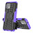 Silikon Hülle Handyhülle und Kunststoff Schutzhülle Hartschalen Tasche mit Ständer für Motorola Moto Edge 20 Lite 5G Violett